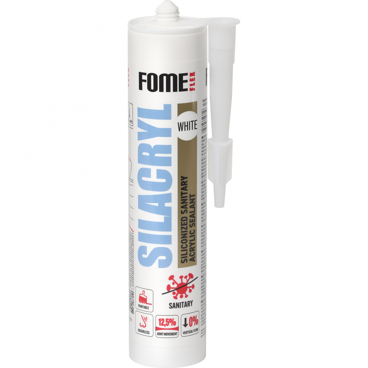 Hermetikas FOME FLEX Silacryl, 300ml balta sp. Hermetikas FOME FLEX Silacryl, 300ml balta sp.