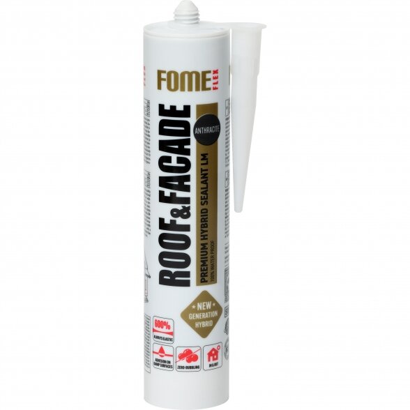 Hermetikas FOME FLEX Hybrid Roof and Facade LM, 300ml antracito sp. Hermetikas FOME FLEX Hybrid Roof and Facade LM, 300ml antracito sp.