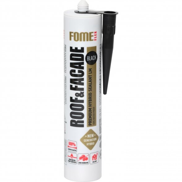 Hermetikas FOME FLEX Hybrid Roof and Facade LM, 300ml juoda sp. Hermetikas FOME FLEX Hybrid Roof and Facade LM, 300ml juoda sp.