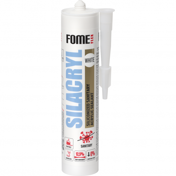 Hermetikas FOME FLEX Silacryl, 300ml balta sp. Hermetikas FOME FLEX Silacryl, 300ml balta sp.