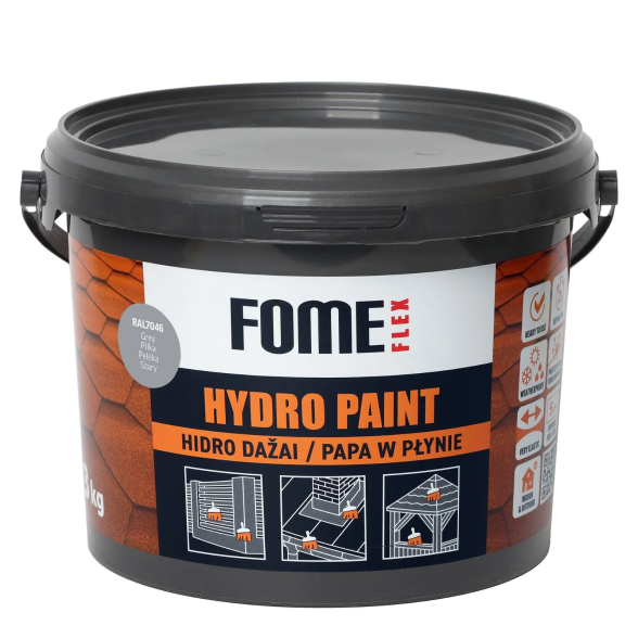 Hidroizoliaciniai dažai FOME FLEX Hydro Paint, 3kg pilka sp. Hidroizoliaciniai dažai FOME FLEX Hydro Paint, 3kg pilka sp.