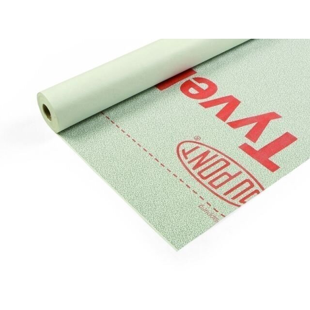 Hidroizoliacinė ir nuo vėjo apsauganti membrana TYVEK Solid Eltele, 150cm/75m2 Hidroizoliacinė ir nuo vėjo apsauganti membrana TYVEK Solid Eltele, 150cm/75m2