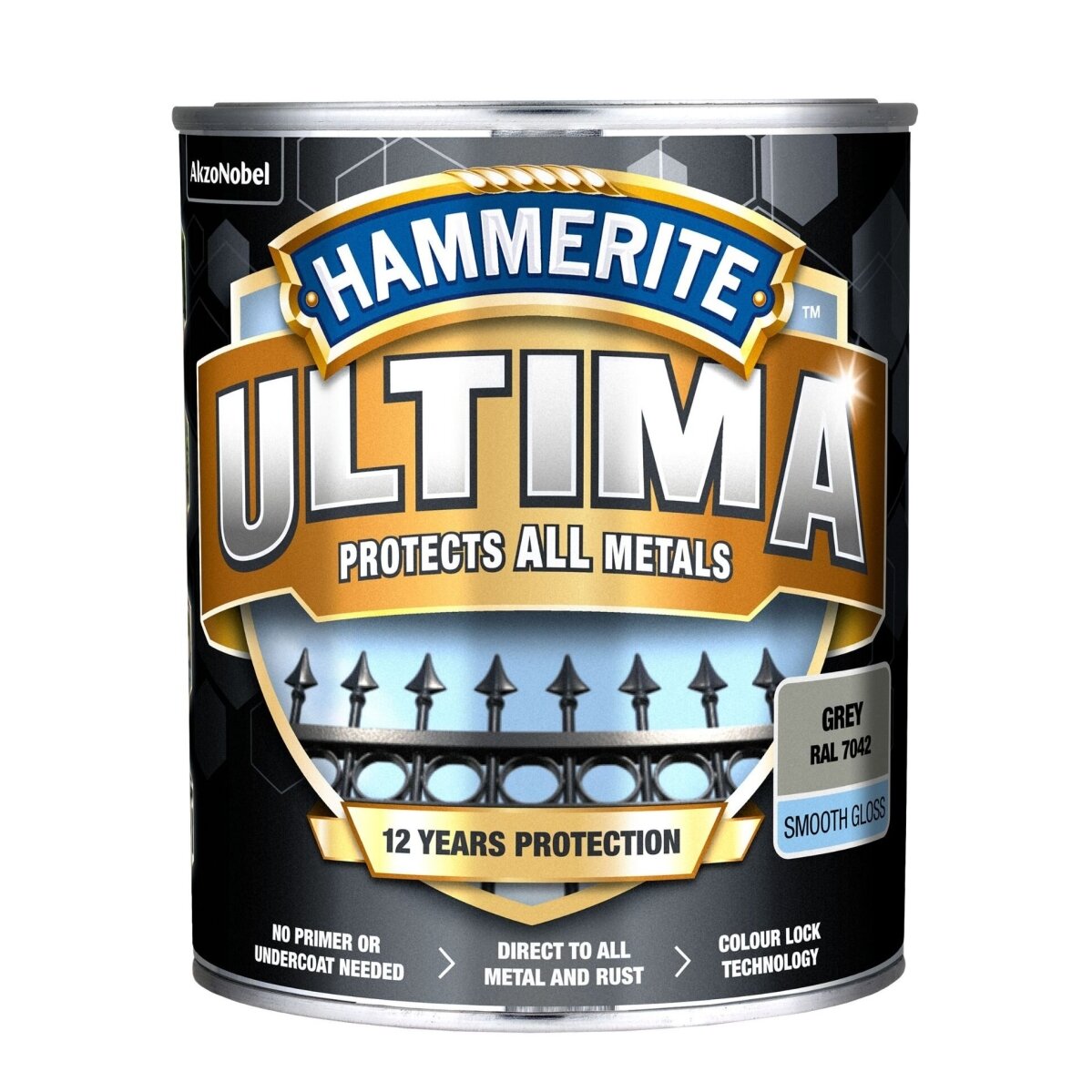 Metalo dažai HAMMERITE Ultima Smooth, 700ml pilka sp. Metalo dažai HAMMERITE Ultima Smooth, 700ml pilka sp.