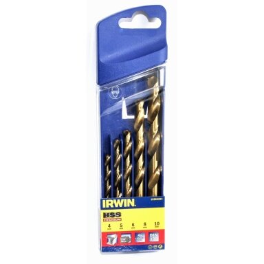 Metalo grąžtų rinkinys IRWIN Titanium HSS, 5vnt
