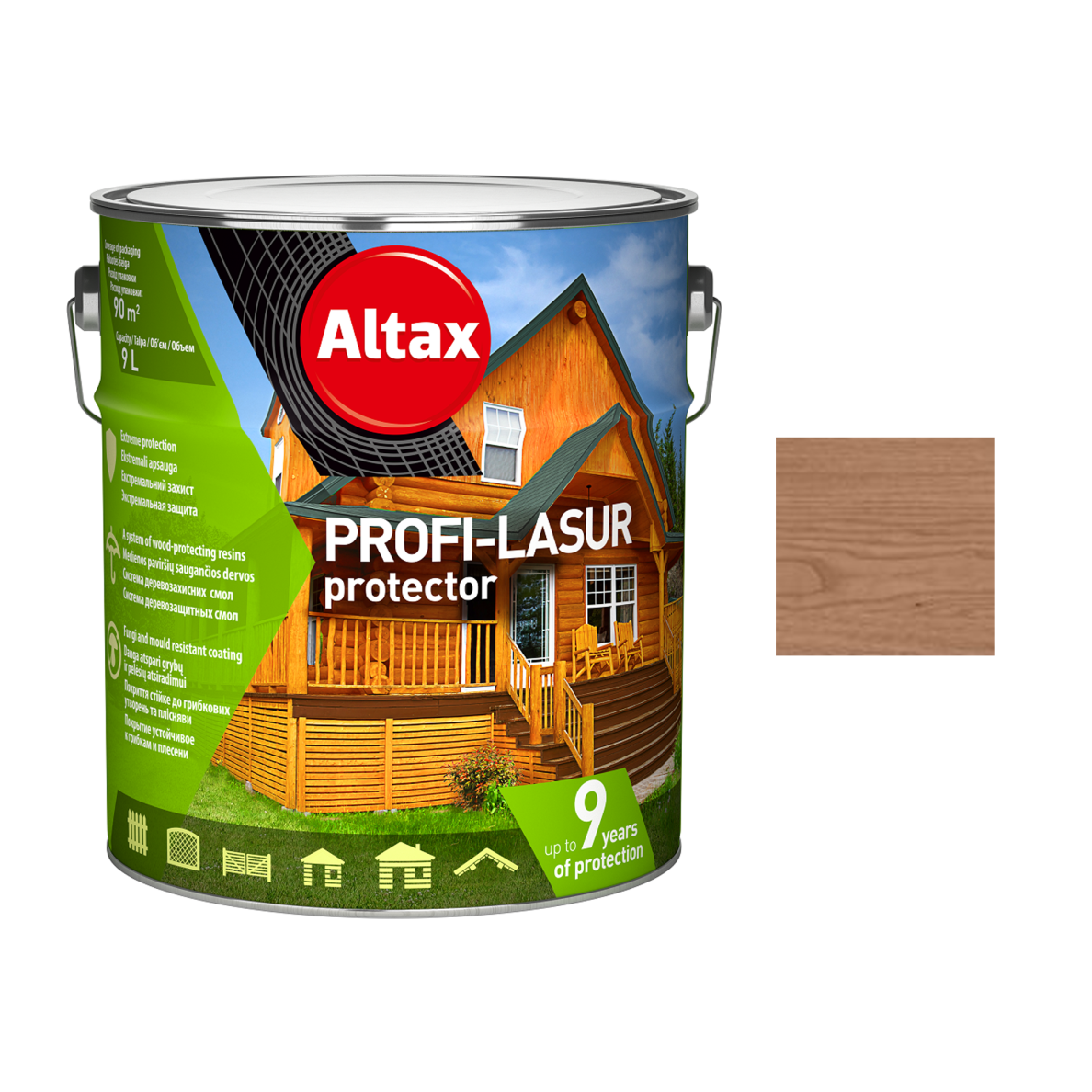Medienos impregnantas ALTAX Profi Lasur, 9l kaštono sp. Medienos impregnantas ALTAX Profi Lasur, 9l kaštono sp.