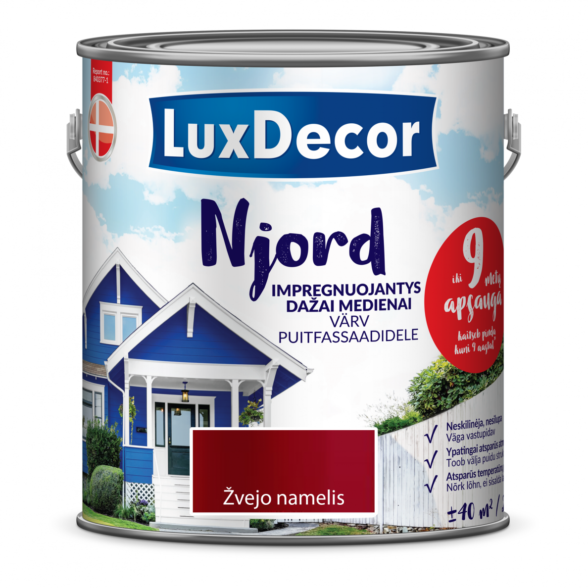 Medienos dažai LUXDECOR Njord, 2,5l žvejo namelis Medienos dažai LUXDECOR Njord, 2,5l žvejo namelis
