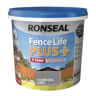 Medienos impregnantas RONSEAL Fence Life Plus, 5l Charcoal grey Medienos impregnantas RONSEAL Fence Life Plus, 5l Charcoal grey
