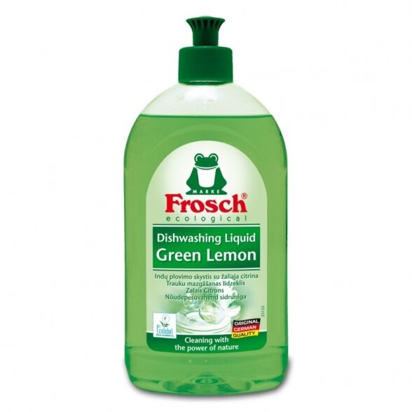 Ekologiškas indų ploviklis FROSCH Green Lemon, 500ml žaliosios citrinos kvapo Ekologiškas indų ploviklis FROSCH Green Lemon, 500ml žaliosios citrinos kvapo