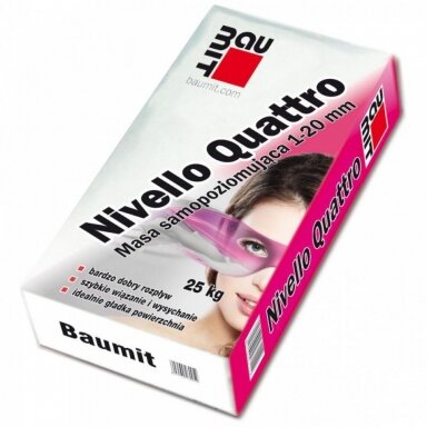 Savaime išlyginamasis grindų mišinys BAUMIT Nivello Quattro 1-20mm, 25kg Savaime išlyginamasis grindų mišinys BAUMIT Nivello Quattro 1-20mm, 25kg