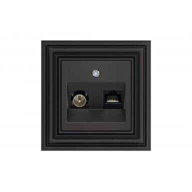 Kištukinis televizijos ir kompiuterio lizdas LIREGUS RJ45 Retro, juoda sp. Kištukinis televizijos ir kompiuterio lizdas LIREGUS RJ45 Retro, juoda sp.