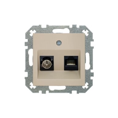 Kištukinis kompiuterio ir antenos lizdas LIREGUS Retro, 2 kištukai smėlio sp. Kištukinis kompiuterio ir antenos lizdas LIREGUS Retro, 2 kištukai smėlio sp.
