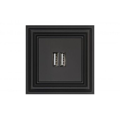 Kištukinis USB kroviklio lizdas LIREGUS Retro, 2 kištukų juoda sp. Kištukinis USB kroviklio lizdas LIREGUS Retro, 2 kištukų juoda sp.