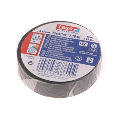 Izoliacinė juosta TESA Tesaflex, 15mm 10m juoda sp.