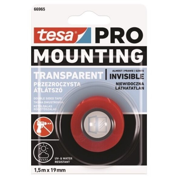 Dvipusė lipni juosta TESA Pro Mounting, 19mm 1,5m Dvipusė lipni juosta TESA Pro Mounting, 19mm 1,5m