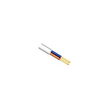 Kabelis YDYp 2x1mm2, varinis monolitinis plokščias baltas