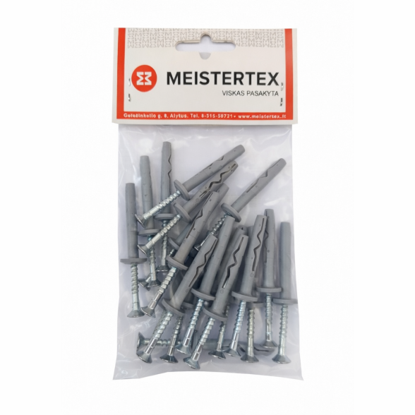 Kalamas ankeris su kalnieriuku 6x80mm MEISTERTEX (10vnt) Kalamas ankeris su kalnieriuku 6x80mm MEISTERTEX (10vnt)
