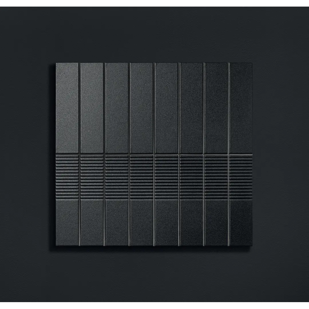 Keraminės sienų plytelės Groove graphite sugar 1 STR, 29,8x7,8cm 1