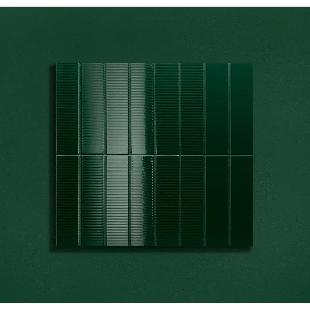 Keraminės sienų plytelės Groove green gloss, 29,8x7,8cm 1 Keraminės sienų plytelės Groove green gloss, 29,8x7,8cm 1
