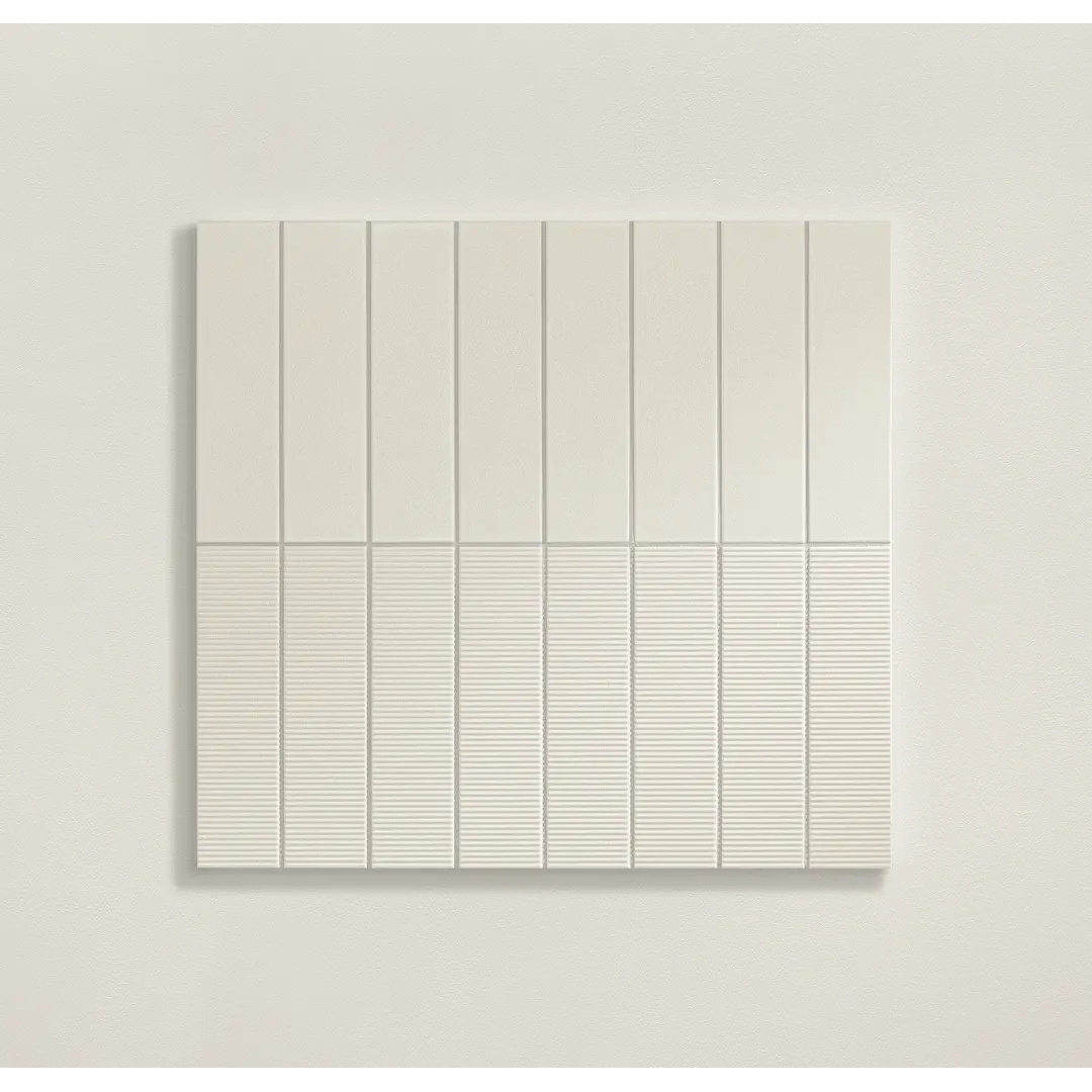 Keraminės sienų plytelės Groove white sugar 2 STR, 29,8x7,8cm 1