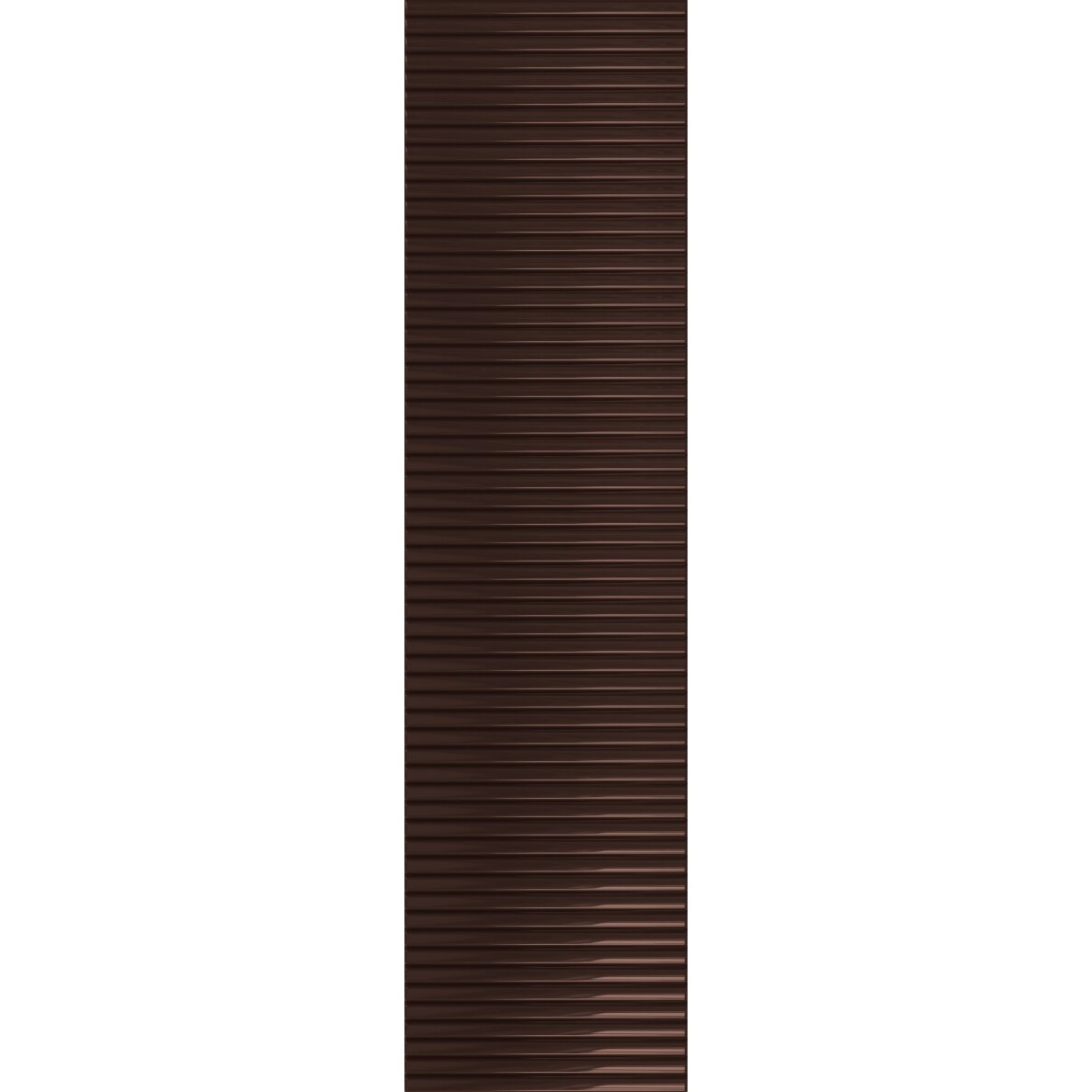 Keraminės sienų plytelės Groove brown 1 gloss, 29,8x7,8cm
