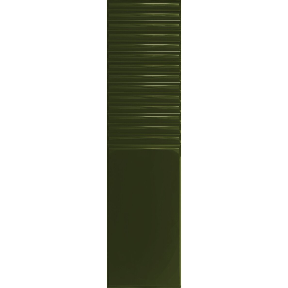 Keraminės sienų plytelės Groove olive 2 gloss, 29,8x7,8cm