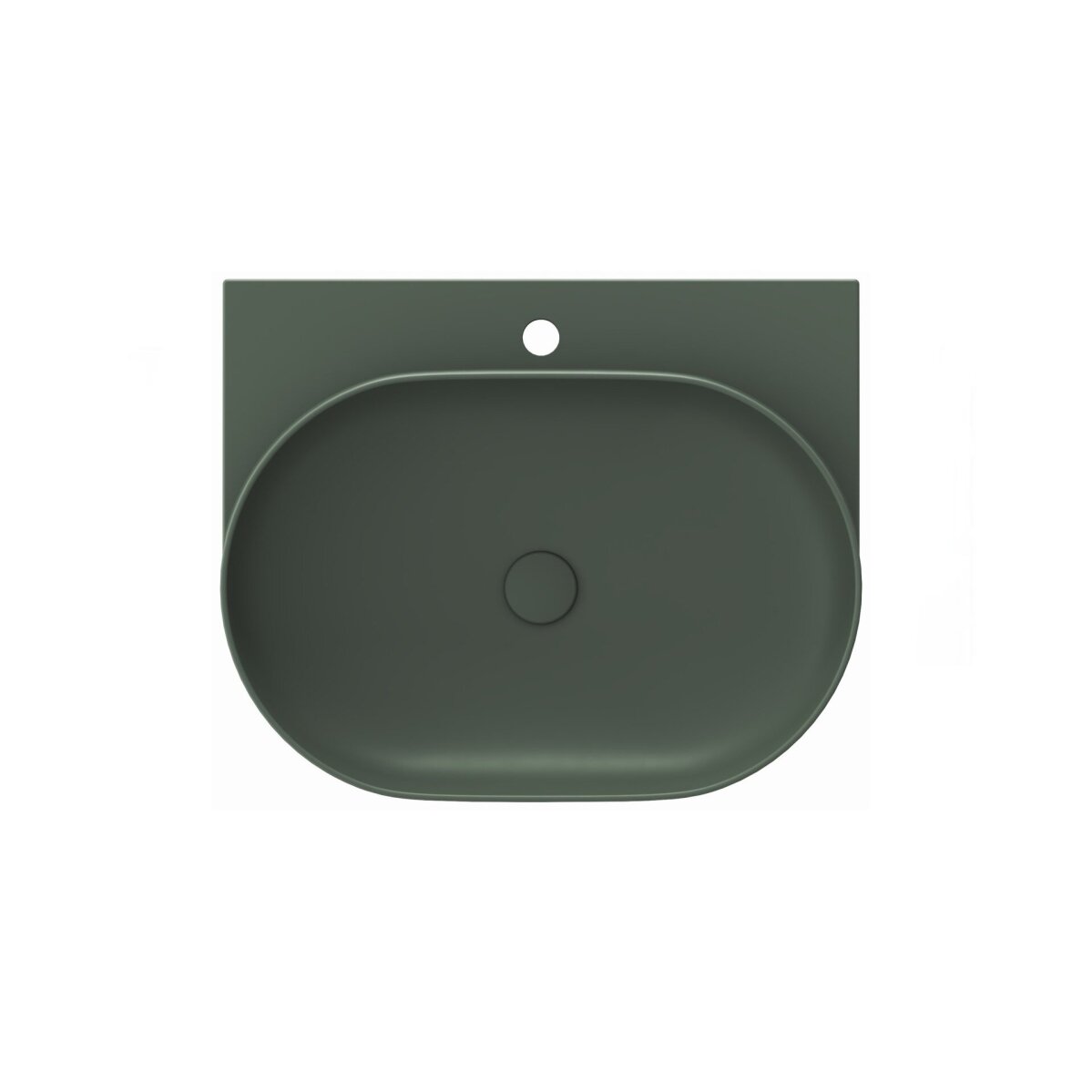 Keraminis praustuvas RAVAK Yard 60, su skyle maišytuvui, Grey Green