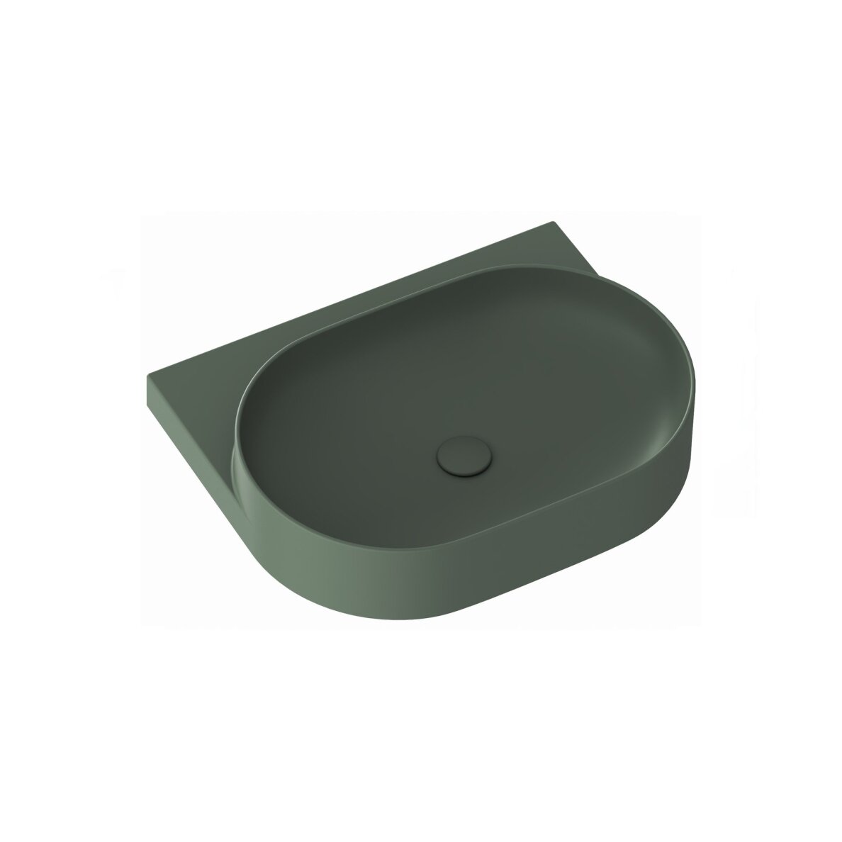Keraminis praustuvas RAVAK Yard 60, su skyle maišytuvui, Grey Green 3
