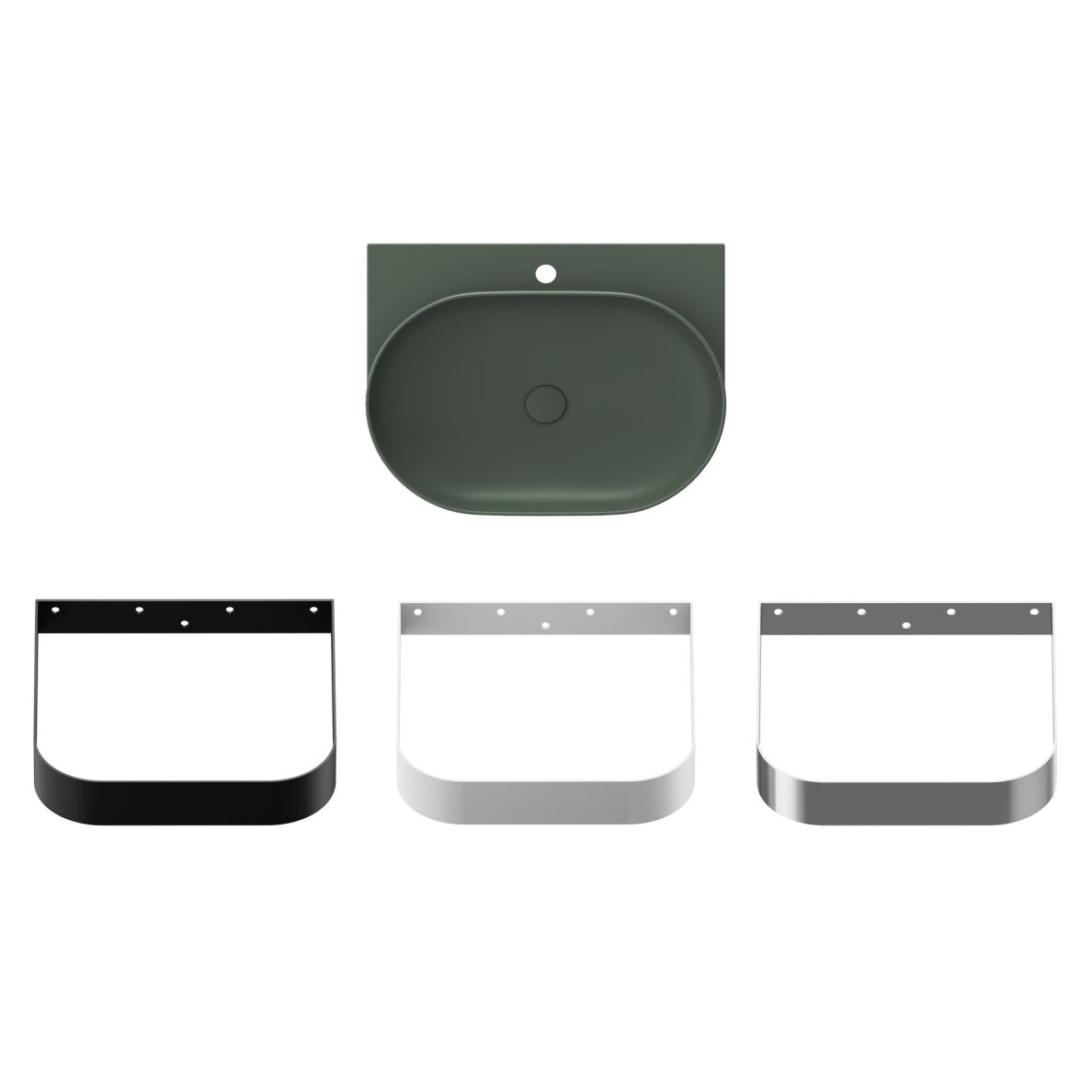 Keraminis praustuvas RAVAK Yard 60, su skyle maišytuvui, Grey Green 6 Keraminis praustuvas RAVAK Yard 60, su skyle maišytuvui, Grey Green 6