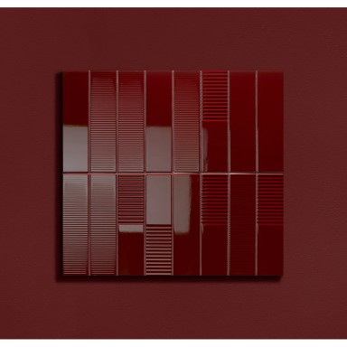 Keraminės sienų plytelės Groove burgundy gloss, 29,8x7,8cm Keraminės sienų plytelės Groove burgundy gloss, 29,8x7,8cm