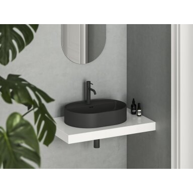 Keraminis praustuvas Ceramic Slim Shelf O 55, juodas matinis