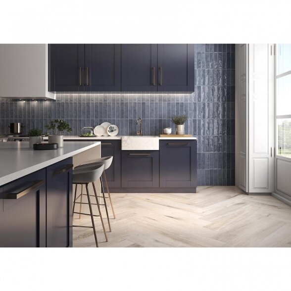 Keraminės sienų plytelės Eleganza Blu, 7,5x30cm 1 Keraminės sienų plytelės Eleganza Blu, 7,5x30cm 1
