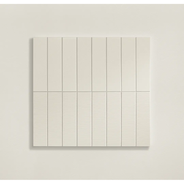 Keraminės sienų plytelės Groove white sugar 2 STR, 29,8x7,8cm 1 Keraminės sienų plytelės Groove white sugar 2 STR, 29,8x7,8cm 1