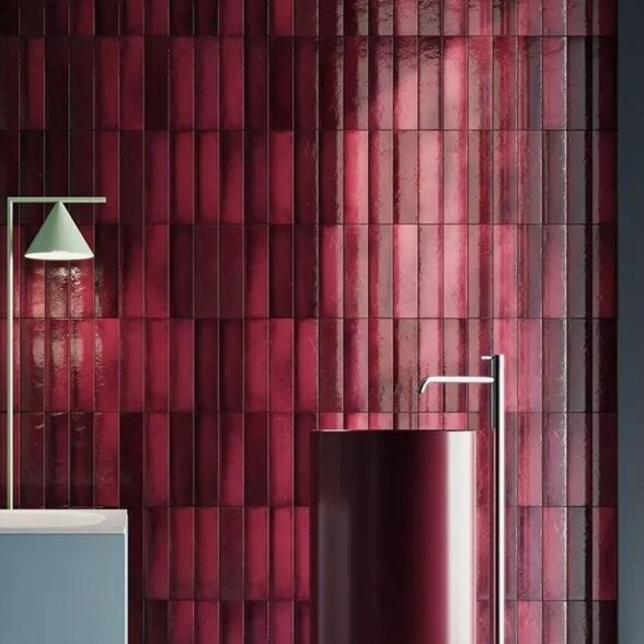 Keraminės sienų plytelės Masovia rubino A gloss STR, 29,8x7,8cm 5 Keraminės sienų plytelės Masovia rubino A gloss STR, 29,8x7,8cm 5