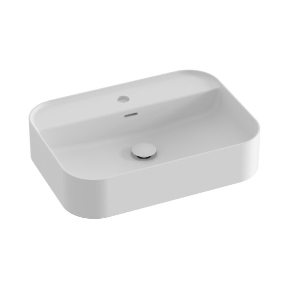 Keraminis praustuvas Ceramic Slim Shelf R 55, baltas matinis 1 Keraminis praustuvas Ceramic Slim Shelf R 55, baltas matinis 1
