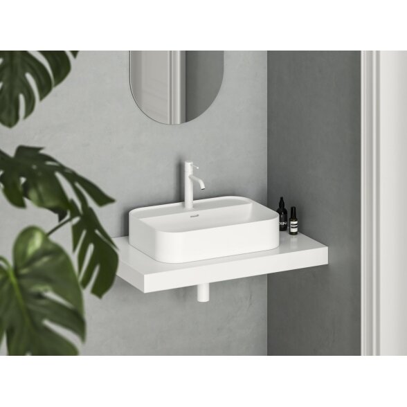 Keraminis praustuvas Ceramic Slim Shelf R 55, baltas matinis