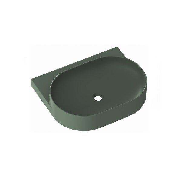 Keraminis praustuvas RAVAK Yard 60, su skyle maišytuvui, Grey Green 4