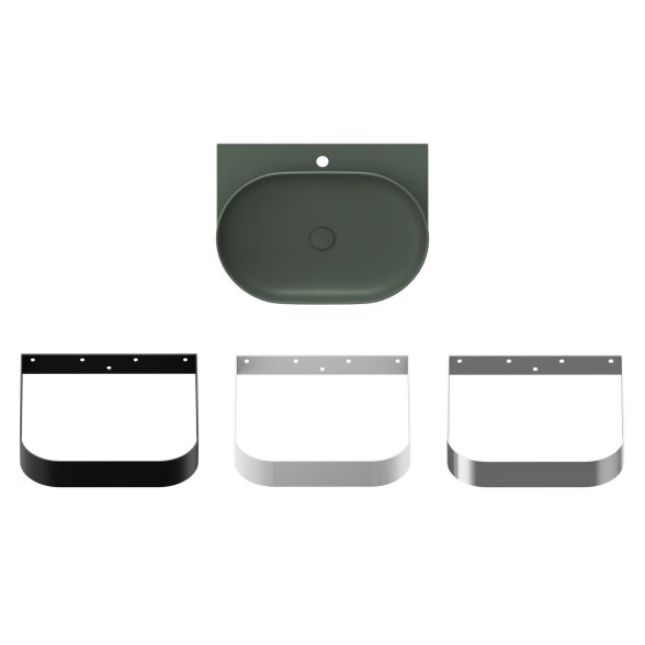 Keraminis praustuvas RAVAK Yard 60, su skyle maišytuvui, Grey Green 6