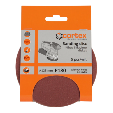 Kibus šlifavimo diskas CORTEX P180, 125mm 5vnt.