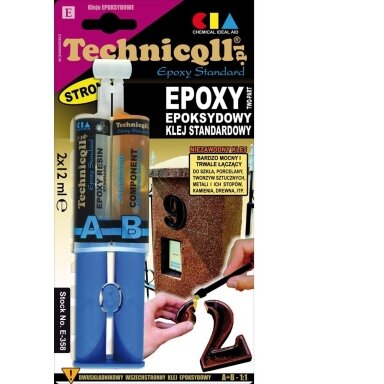 Universalūs epoksidiniai klijai TECHNIQLL E-402, 2x12ml Universalūs epoksidiniai klijai TECHNIQLL E-402, 2x12ml