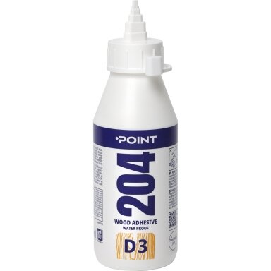 Klijai medienai POINT 204 D3 Wood Adhesive, 200ml skaidri sp. Klijai medienai POINT 204 D3 Wood Adhesive, 200ml skaidri sp.