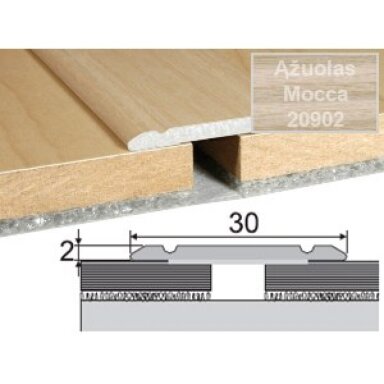 Klijuojamas grindų sujungimo profilis EFFECTOR A02, 93 x 3 x 0,5 cm, mocca ąžuolo sp. Klijuojamas grindų sujungimo profilis EFFECTOR A02, 93 x 3 x 0,5 cm, mocca ąžuolo sp.