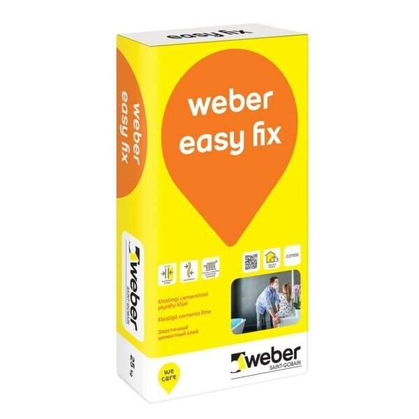 Plytelių klijai WEBER Easy Fix, 25kg