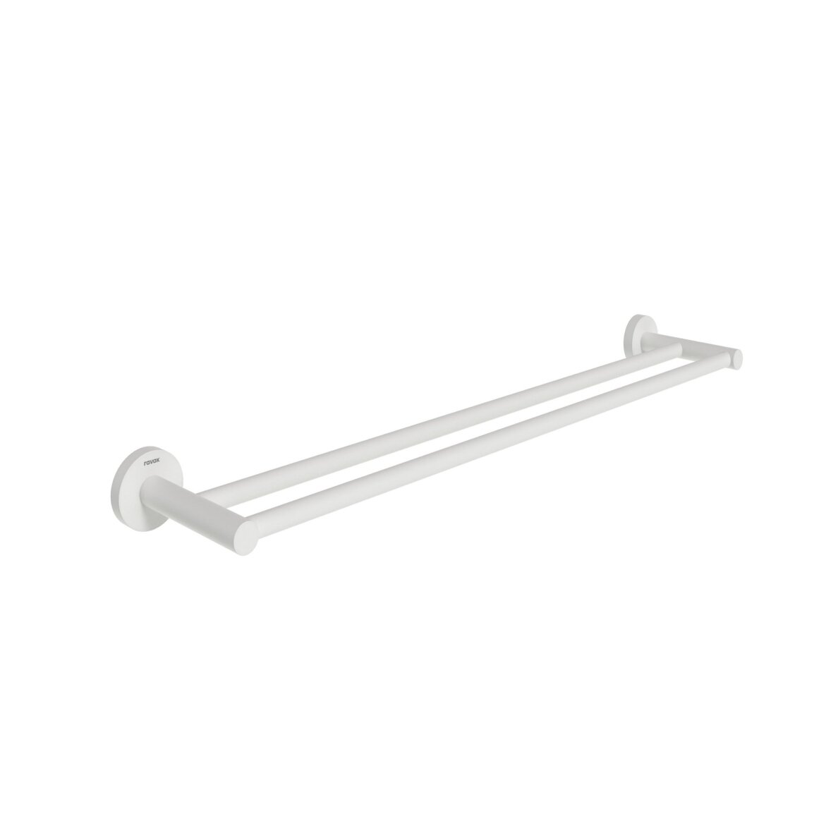 KN 320.10WHM Dvigubas rankšluosčių laikiklis 60 cm, baltas matinis