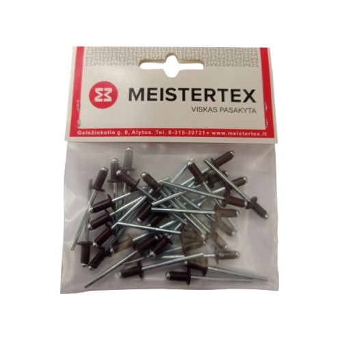 Kniedės MEISTERTEX RAL8017, 4x8 30vnt Kniedės MEISTERTEX RAL8017, 4x8 30vnt