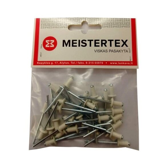 Kniedės 4x8mm RAL7024 MEISTERTEX (30vnt) Kniedės 4x8mm RAL7024 MEISTERTEX (30vnt)