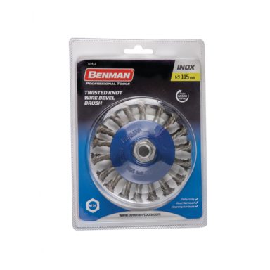 Kūginis šlifavimo šepetys BENMAN M14 Inox 72411, 115mm Kūginis šlifavimo šepetys BENMAN M14 Inox 72411, 115mm