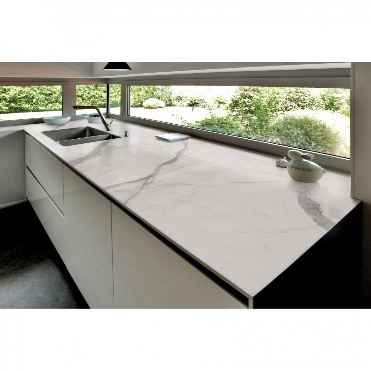 Kvarco plokštė LAMINAM Natural Bianco Statuario, 100x300 cm 1