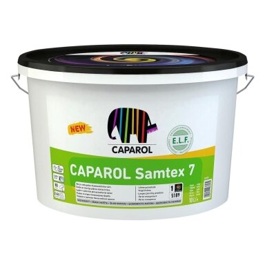 Lateksiniai vidaus dažai CAPAROL Samtex 7 New B1, 1,25l balta sp. Lateksiniai vidaus dažai CAPAROL Samtex 7 New B1, 1,25l balta sp.