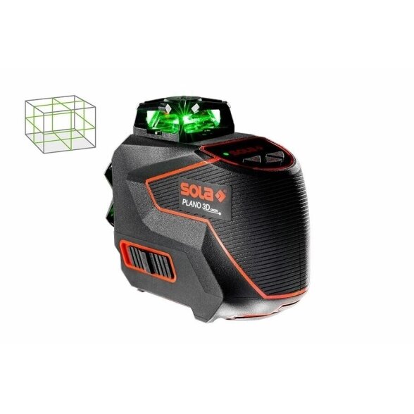 Lazerinis matuoklis SOLA Plano 3D green 360°, žalia sp. 1 Lazerinis matuoklis SOLA Plano 3D green 360°, žalia sp. 1