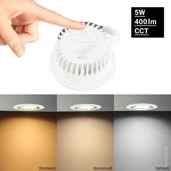 LED šviestuvas OPTONICA GU10 3000-6000K, 5W 5 LED šviestuvas OPTONICA GU10 3000-6000K, 5W 5